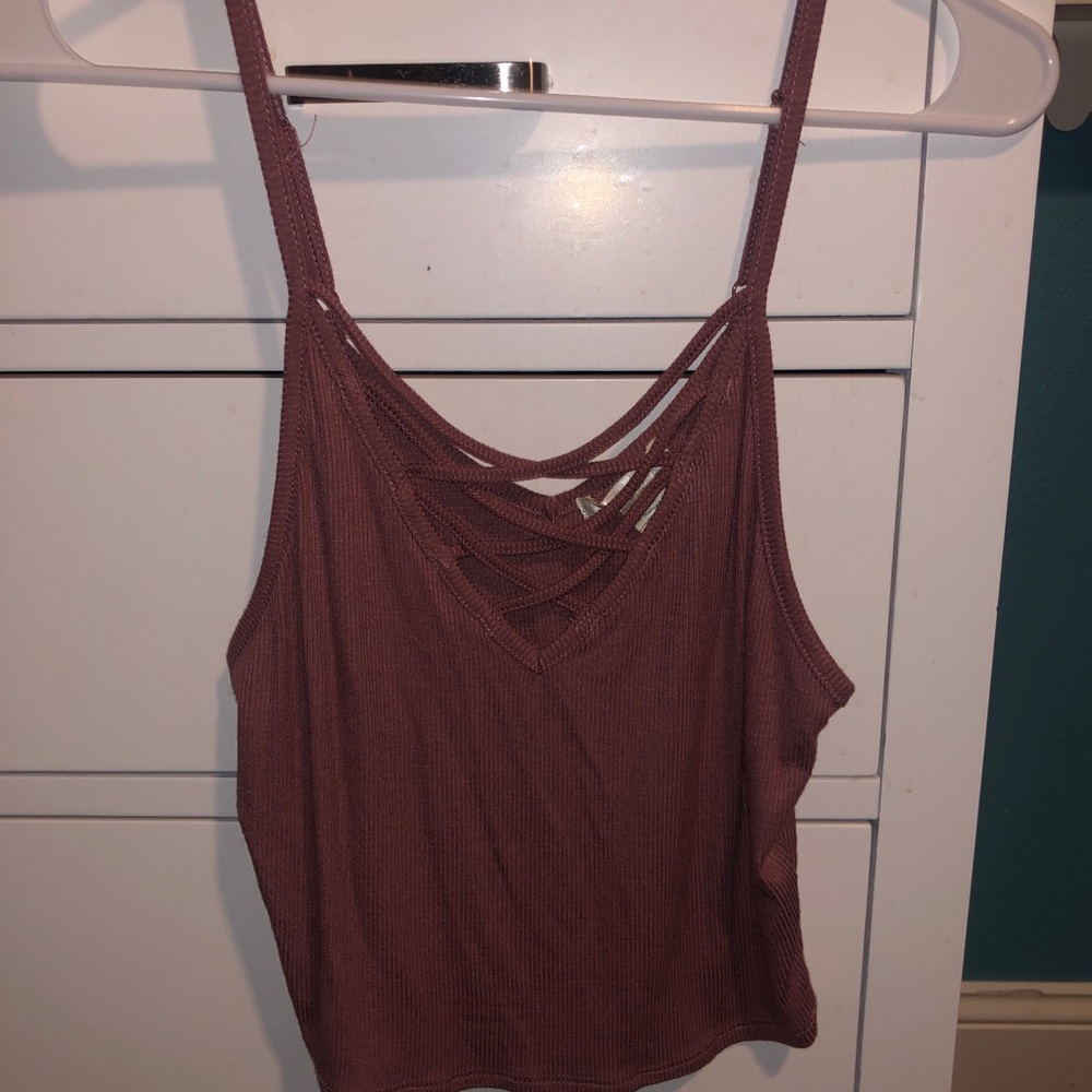 Ribbed mauve crop top!!